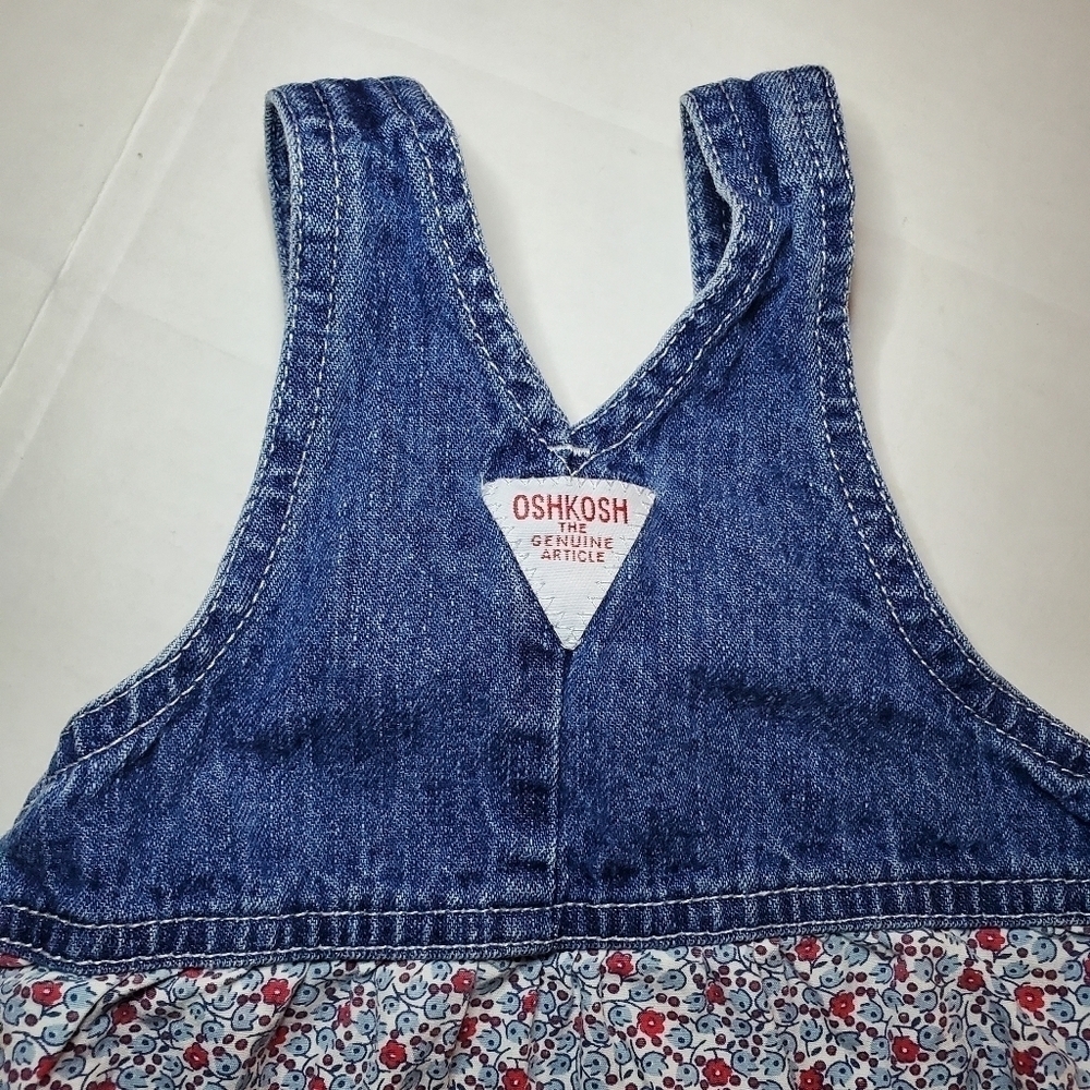 Vintage OshKosh Tier Overall Jumper Dress Sz 3-6 M - Picture 5 of 6